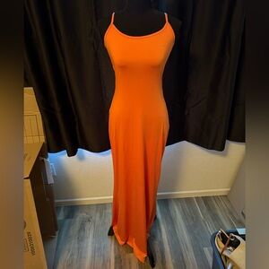 Elegant Orange Maxi Dress